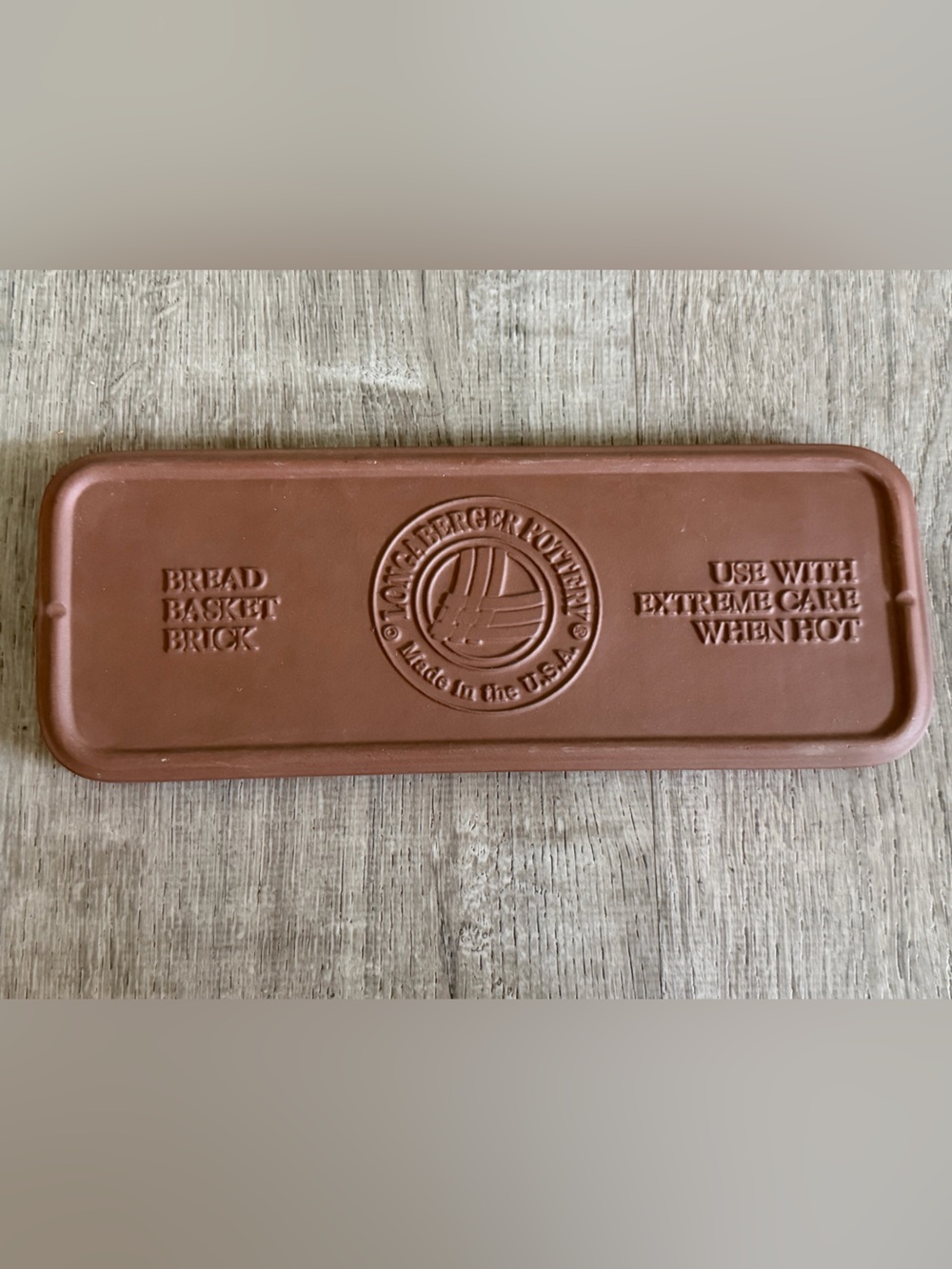 Longaberger Brown Terracotta Bread Basket Brick Warmer